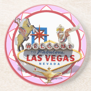 Pink Las Vegas Poker Chip Coaster