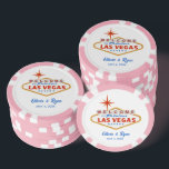 Pink Las Vegas Wedding Favour Poker Chips<br><div class="desc">Get ready for a memorable Las Vegas wedding with these customisable wedding welcome poker chips.</div>