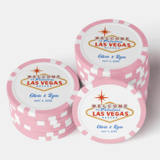 Pink Las Vegas Wedding Favour Poker Chips