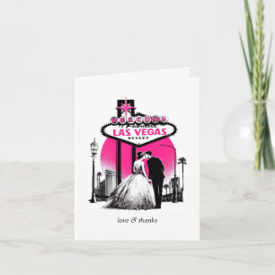 Pink Las Vegas Wedding Thank You Card