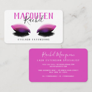Pink Lashes Eyeshadow Glitter Eyelash Makeup Business Card