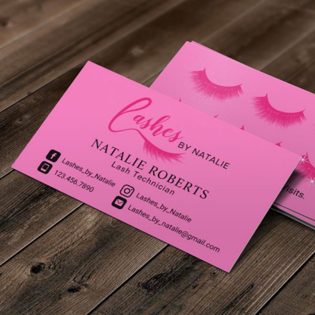 Pink Lashes Logo Eyelash Extensions Salon Loyalty (Creator Uploaded)