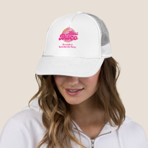 Pink Last Disco Retro 70's Bachelorette Party Trucker Hat