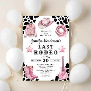 Pink Last Rodeo Bachelorette Invitation