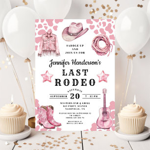 Pink Last Rodeo Bachelorette Invitation