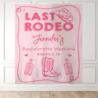 Pink Last Rodeo Cowgirl Bachelorette Weekend Tapestry