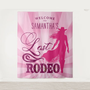 Pink Last Rodeo Cowgirl Nash Bash Bach Welcome Tapestry