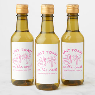Pink Last Toast Bachelorette Party Favour Wine Label
