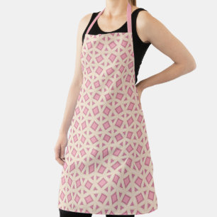 Pink Lattice Geometry Pattern Apron