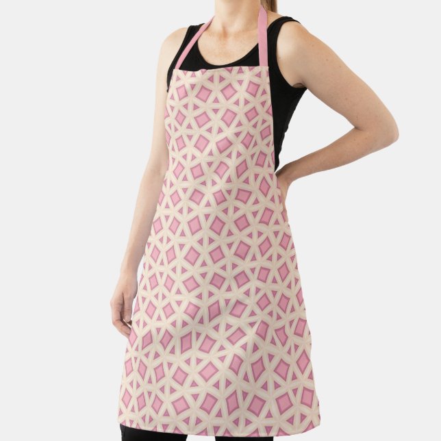Pink Lattice Geometry Pattern Apron (Insitu)