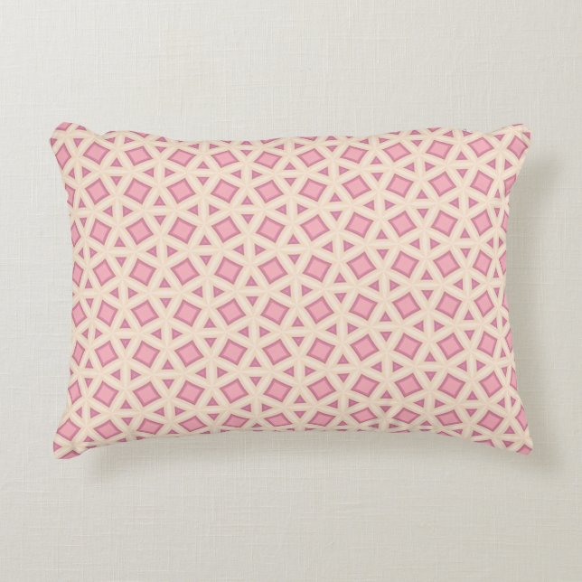 Pink Lattice Geometry Pattern Decorative Cushion (Front)