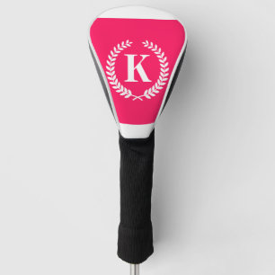 Pink Laurel Wreath Monogram Golf Head Cover