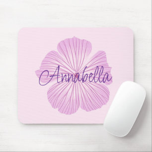 Pink Lavatera Flower Mouse Pad