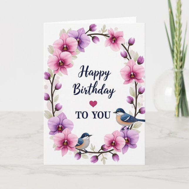 Pink Lavender Birthday Card (Front)