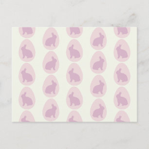 Pink & Lavender Bunny Egg Pattern Postcard