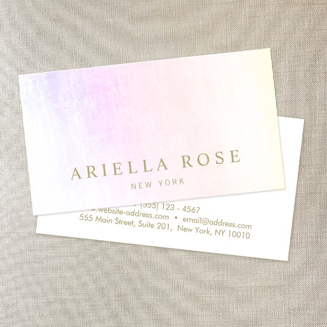Pink Lavender Gradient Marble Elegant  Beauty  Business Card (Creator Uploaded)