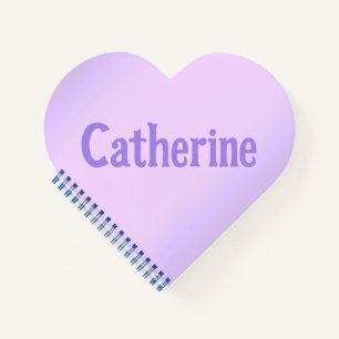 Pink Lavender Personalised Heart Notebook