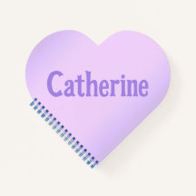Pink Lavender Personalized Heart Notebook