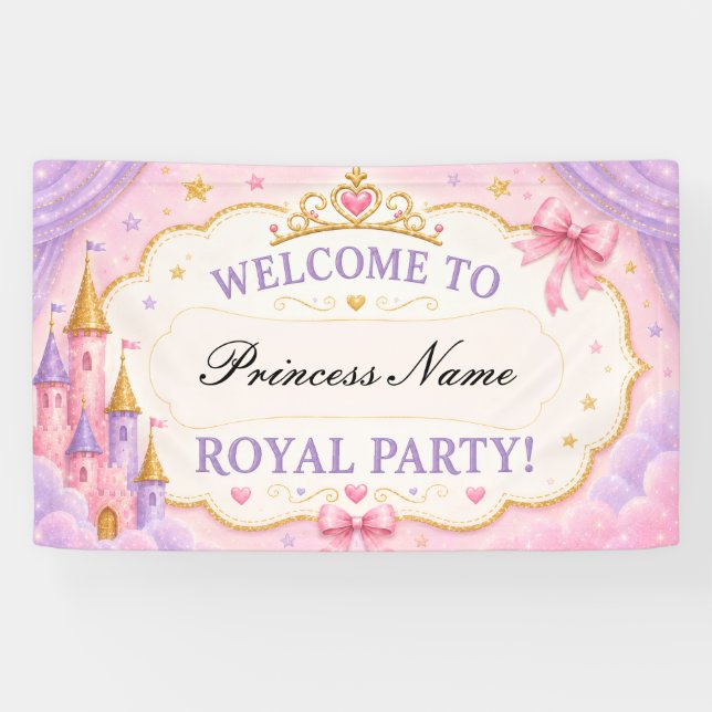 Pink Lavender Princess  Banner (Horizontal)