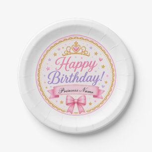 Pink Lavender Princess  Paper Plate