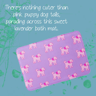 Pink Lavender Puppy Doodle Dog Bath Mat
