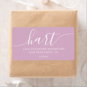 Pink Lavender Script Family Return Address