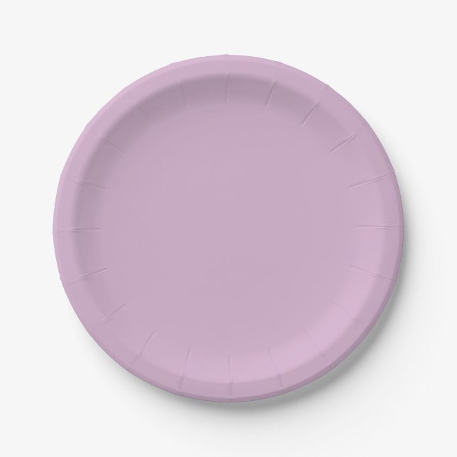 Pink Lavender Solid Colour Paper Plate (Front)