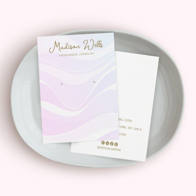 Pink Lavender Waves  Earring Display Holder (Creator Uploaded)