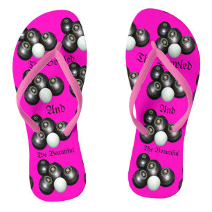 Pink Lawn Bowls Bowled And Beautiful Design, Thongs
