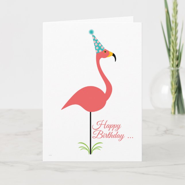 Pink Lawn Flamingo Happy Birthday to Classy Person Card (Front)