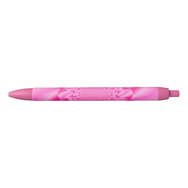 Pink Leaf Petal  Black Ink Pen (Front)