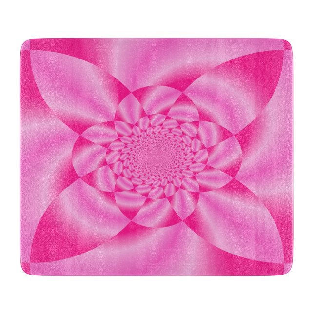 Pink Leaf Petal Cutting Board (Front)