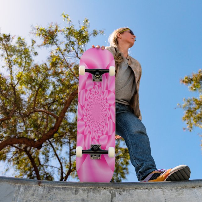 Pink Leaf Petal  Skateboard (Outdoor 1)