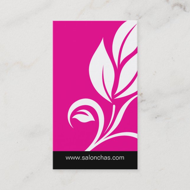Pink Leaf Salon Spa Business Card (Front)