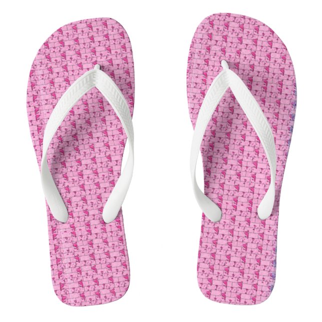 Pink Leafs Thongs (Footbed)