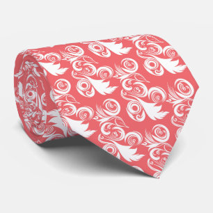 Pink Leafy Abstract Wedding Tie