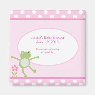 Pink Leap Frog Baby Shower Magnet Favour