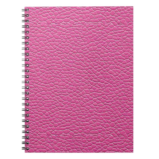 Pink leather effect pattern notebook (Front)