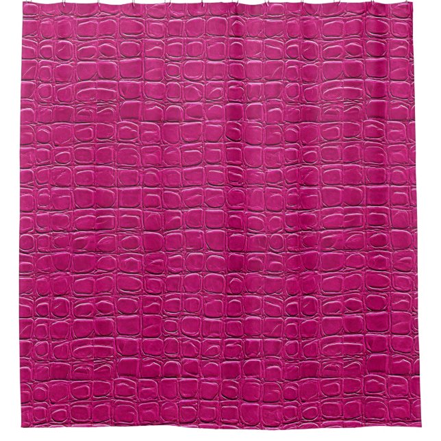 Pink leather effect pattern shower curtain (Front)