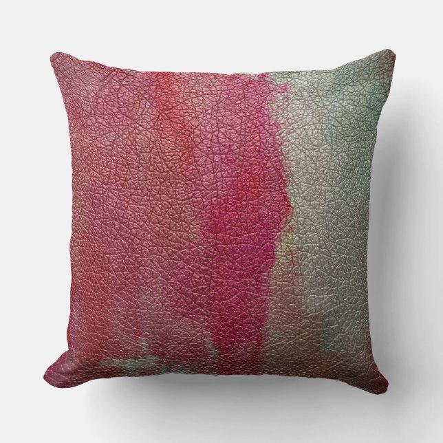 Pink Leather Look Cushion (Front)