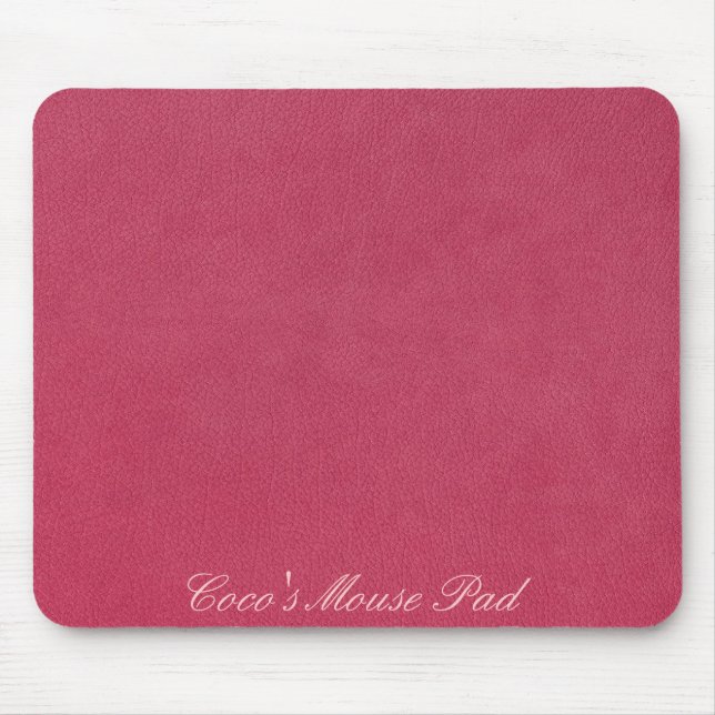 Pink Leather Look Mouse Pad (Front)
