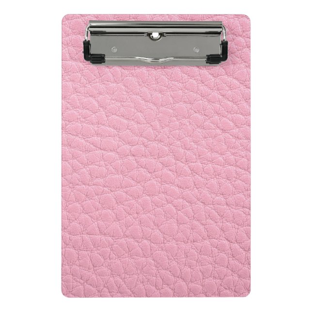 Pink leather  mini clipboard (Front)