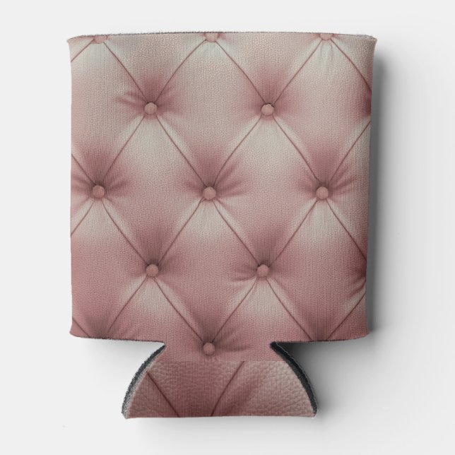 Pink Leather Sofa, Textured Background. Can Cooler (Front)