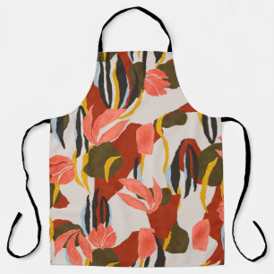 pink leaves and effect dress pattern design. apron