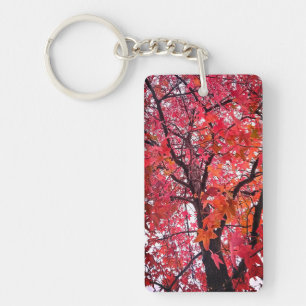 Pink leaves key ring