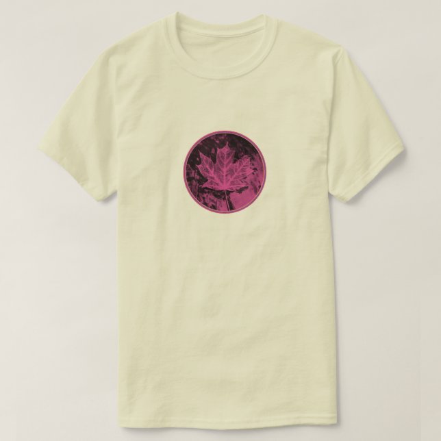 Pink Leaves Left T-Shirt (Design Front)