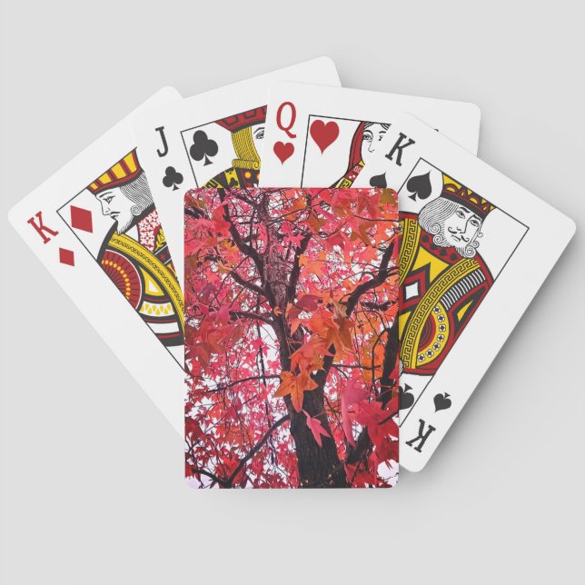 Pink leaves playing cards (Back)