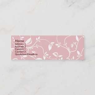 Pink Leaves - Skinny Mini Business Card