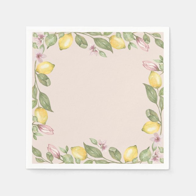 Pink Lemon Disposable Napkins (Front)