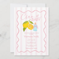 Pink Lemon Italy Ciao Baby Shower Invite